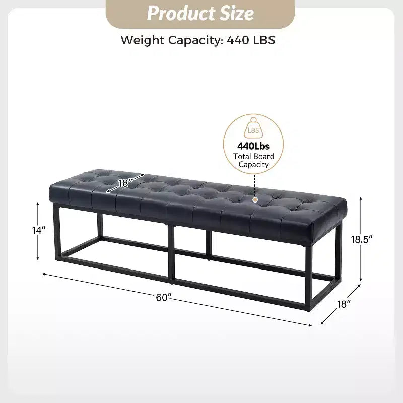 Banc de chambre Gema 60 large Pour la chambre et le salon | ART OF LIVING DESIGNS