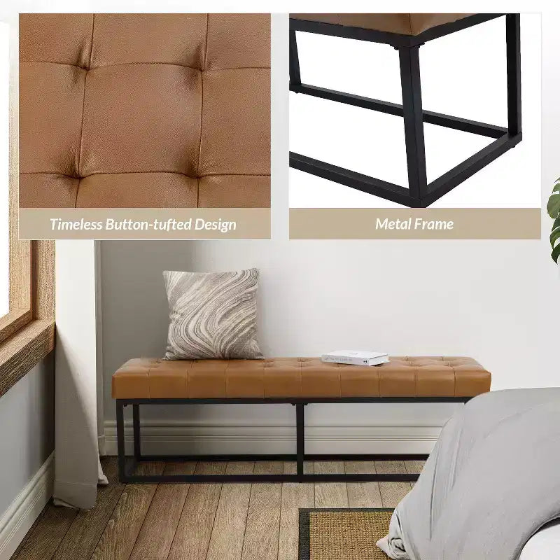 Banc de chambre Gema 60 large Pour la chambre et le salon | ART OF LIVING DESIGNS