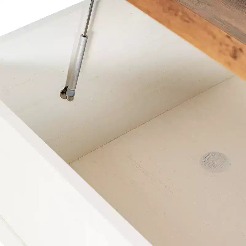 Flash Furniture Wyatt - Table basse de rangement style ferme avec plateau relevable à charnière, grande table basse avec rangement dissimulé