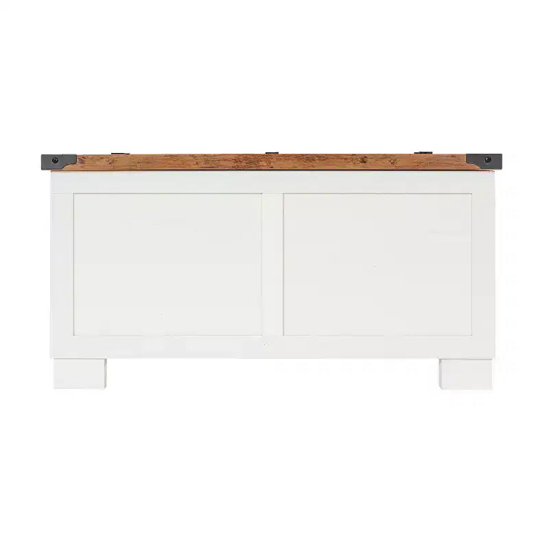 Flash Furniture Wyatt - Table basse de rangement style ferme avec plateau relevable à charnière, grande table basse avec rangement dissimulé
