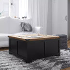 Flash Furniture Wyatt - Table basse de rangement style ferme avec plateau relevable à charnière, grande table basse avec rangement dissimulé