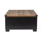 Flash Furniture Wyatt - Table basse de rangement style ferme avec plateau relevable à charnière, grande table basse avec rangement dissimulé