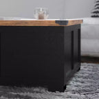 Flash Furniture Wyatt - Table basse de rangement style ferme avec plateau relevable à charnière, grande table basse avec rangement dissimulé
