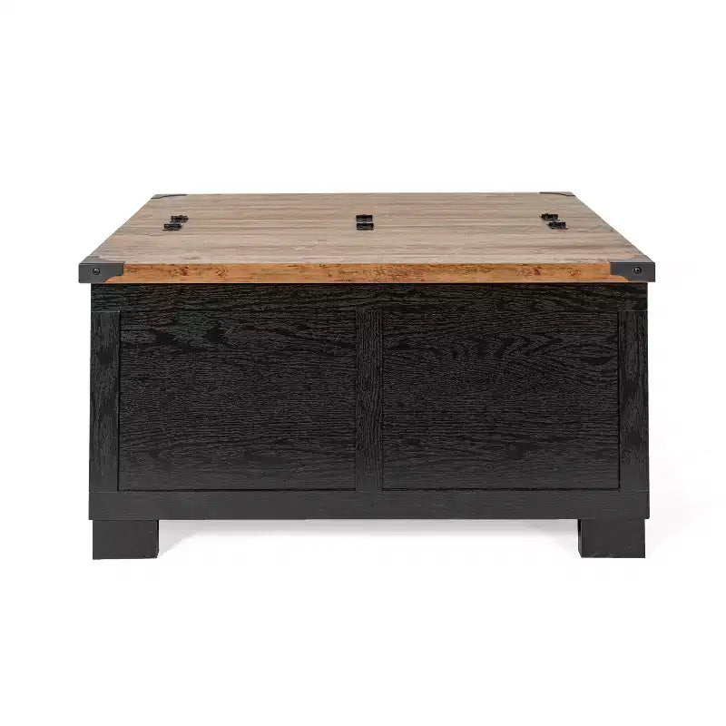 Flash Furniture Wyatt - Table basse de rangement style ferme avec plateau relevable à charnière, grande table basse avec rangement dissimulé