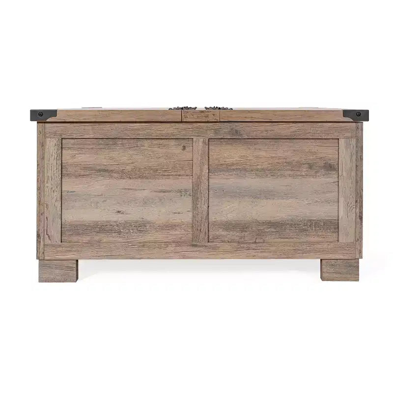 Flash Furniture Wyatt - Table basse de rangement style ferme avec plateau relevable à charnière, grande table basse avec rangement dissimulé