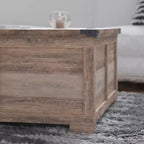Flash Furniture Wyatt - Table basse de rangement style ferme avec plateau relevable à charnière, grande table basse avec rangement dissimulé