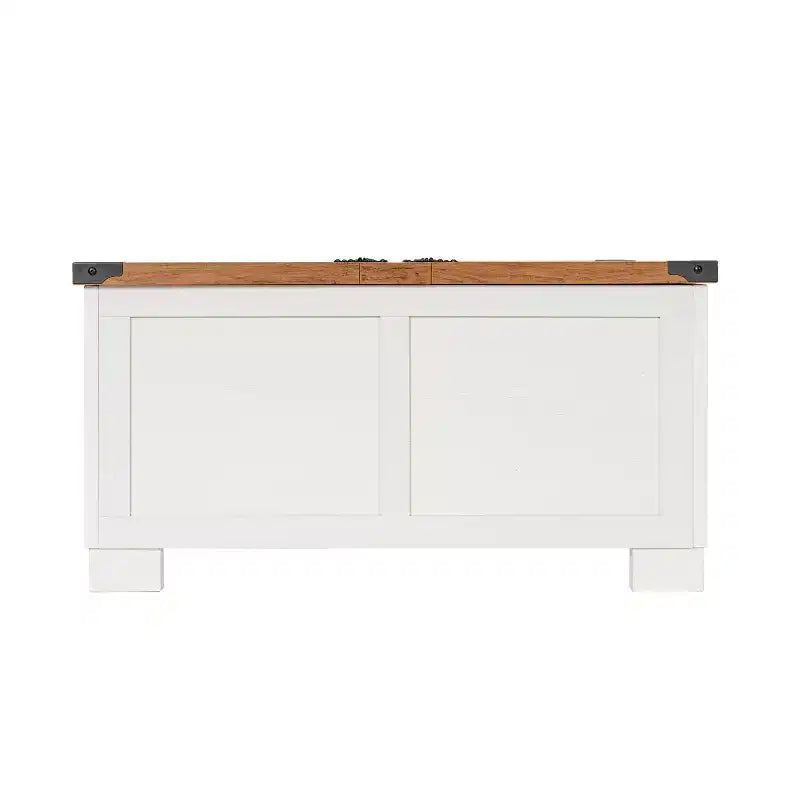 Flash Furniture Wyatt - Table basse de rangement style ferme avec plateau relevable à charnière, grande table basse avec rangement dissimulé