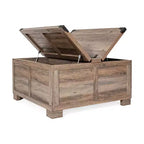 Flash Furniture Wyatt - Table basse de rangement style ferme avec plateau relevable à charnière, grande table basse avec rangement dissimulé