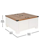 Flash Furniture Wyatt - Table basse de rangement style ferme avec plateau relevable à charnière, grande table basse avec rangement dissimulé