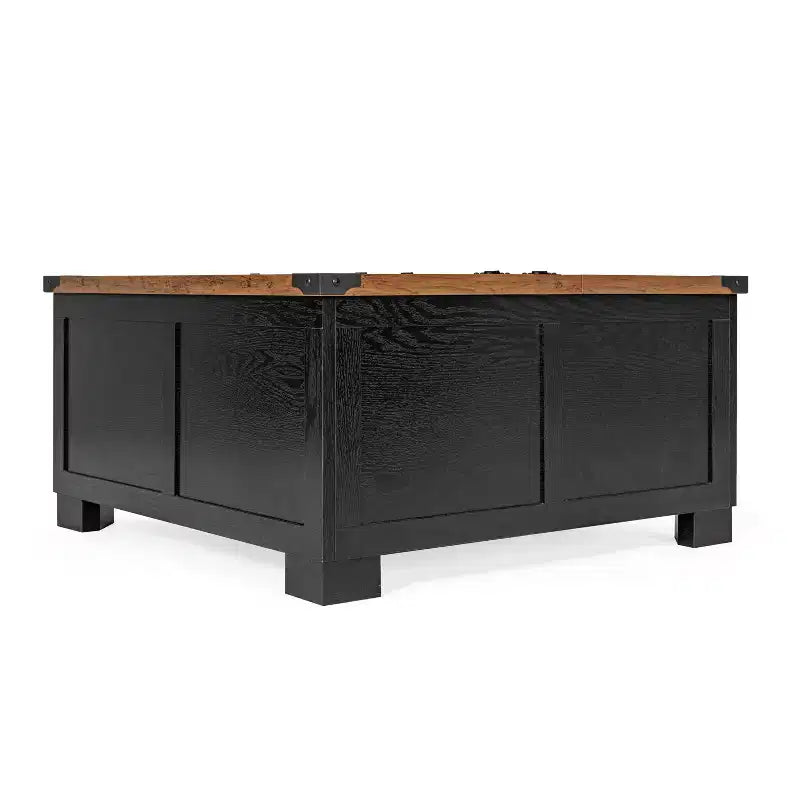 Flash Furniture Wyatt - Table basse de rangement style ferme avec plateau relevable à charnière, grande table basse avec rangement dissimulé