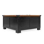 Emma and Oliver Farmhouse Coffee Table with Clamshell Style Hinged Table Top and Hidden Storage