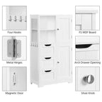 Yaheetech Armoire de Rangement de Salle de Bain de 106,7 cm, Meuble Bas avec 3 Tiroirs, Blanc