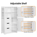 Yaheetech Armoire de Rangement de Salle de Bain de 106,7 cm, Meuble Bas avec 3 Tiroirs, Blanc