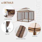 Tonnelle escamotable en acier Cozywor de 3,35 m x 3,35 m avec moustiquaire