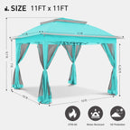 Tonnelle escamotable en acier Cozywor de 3,35 m x 3,35 m avec moustiquaire