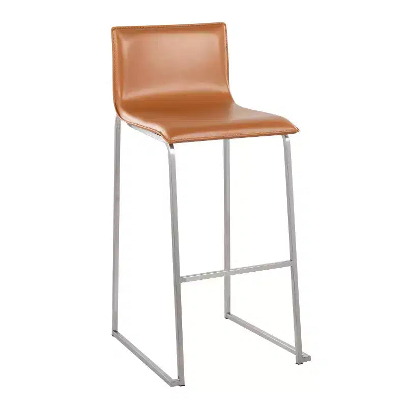Ensemble de 2 tabourets de bar rembourrés Mara en acier inoxydable - Lumisource