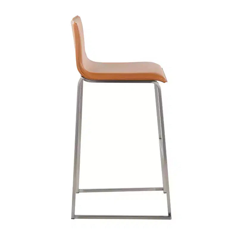 Ensemble de 2 tabourets de bar rembourrés Mara en acier inoxydable - Lumisource