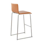 Ensemble de 2 tabourets de bar rembourrés Mara en acier inoxydable - Lumisource