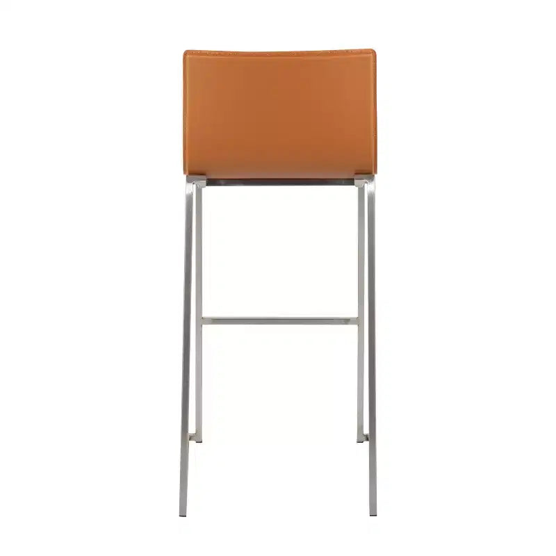 Ensemble de 2 tabourets de bar rembourrés Mara en acier inoxydable - Lumisource