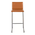 Ensemble de 2 tabourets de bar rembourrés Mara en acier inoxydable - Lumisource