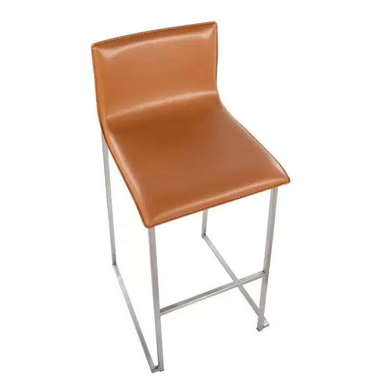 Ensemble de 2 tabourets de bar rembourrés Mara en acier inoxydable - Lumisource