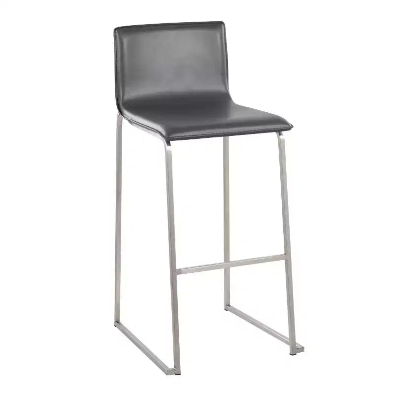 Ensemble de 2 tabourets de bar rembourrés Mara en acier inoxydable - Lumisource