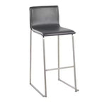 Ensemble de 2 tabourets de bar rembourrés Mara en acier inoxydable - Lumisource
