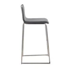 Ensemble de 2 tabourets de bar rembourrés Mara en acier inoxydable - Lumisource