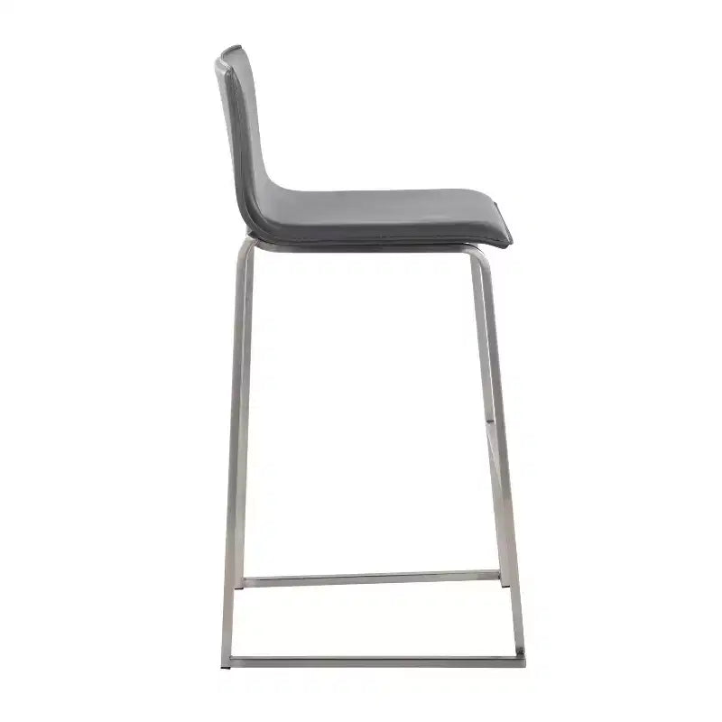 Ensemble de 2 tabourets de bar rembourrés Mara en acier inoxydable - Lumisource