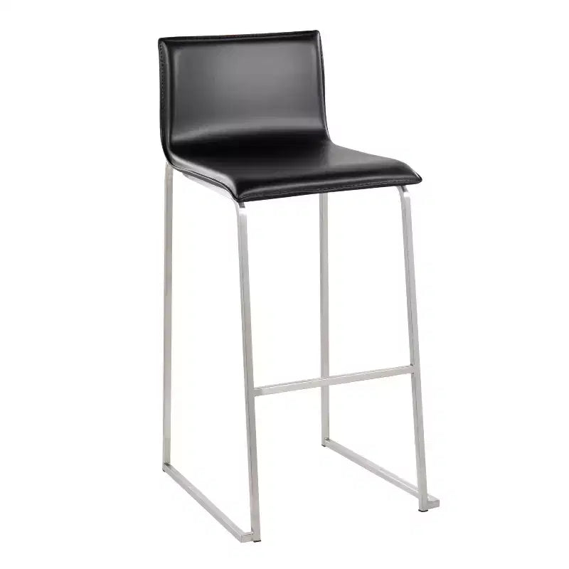 Ensemble de 2 tabourets de bar rembourrés Mara en acier inoxydable - Lumisource