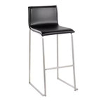 Ensemble de 2 tabourets de bar rembourrés Mara en acier inoxydable - Lumisource