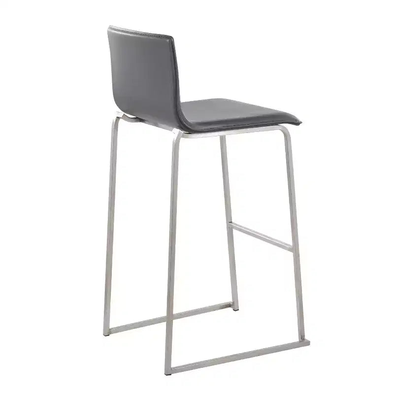 Ensemble de 2 tabourets de bar rembourrés Mara en acier inoxydable - Lumisource