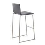 Ensemble de 2 tabourets de bar rembourrés Mara en acier inoxydable - Lumisource