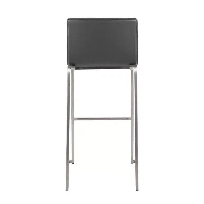 Ensemble de 2 tabourets de bar rembourrés Mara en acier inoxydable - Lumisource