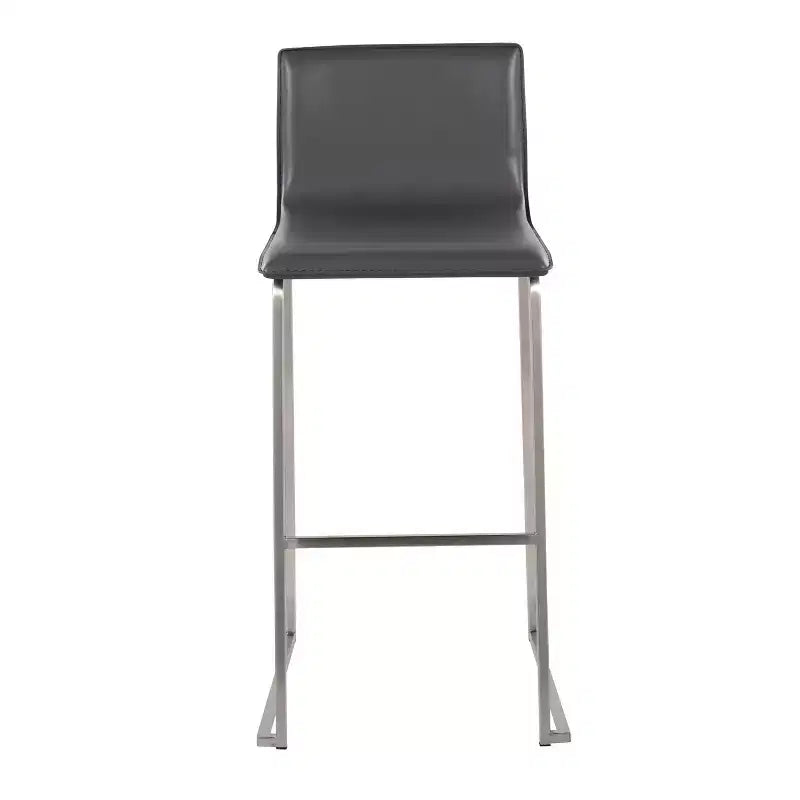 Ensemble de 2 tabourets de bar rembourrés Mara en acier inoxydable - Lumisource