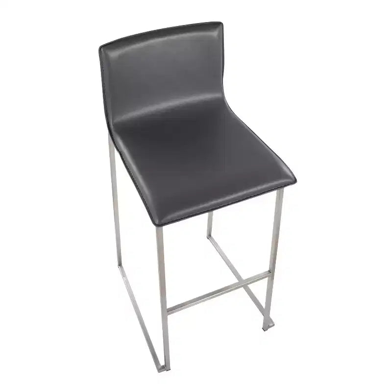 Ensemble de 2 tabourets de bar rembourrés Mara en acier inoxydable - Lumisource