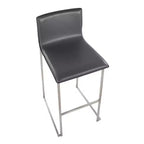 Ensemble de 2 tabourets de bar rembourrés Mara en acier inoxydable - Lumisource