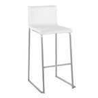 Ensemble de 2 tabourets de bar rembourrés Mara en acier inoxydable - Lumisource