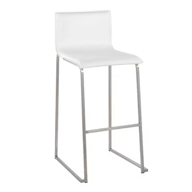 Ensemble de 2 tabourets de bar rembourrés Mara en acier inoxydable - Lumisource