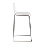 Ensemble de 2 tabourets de bar rembourrés Mara en acier inoxydable - Lumisource