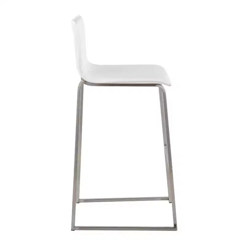 Ensemble de 2 tabourets de bar rembourrés Mara en acier inoxydable - Lumisource