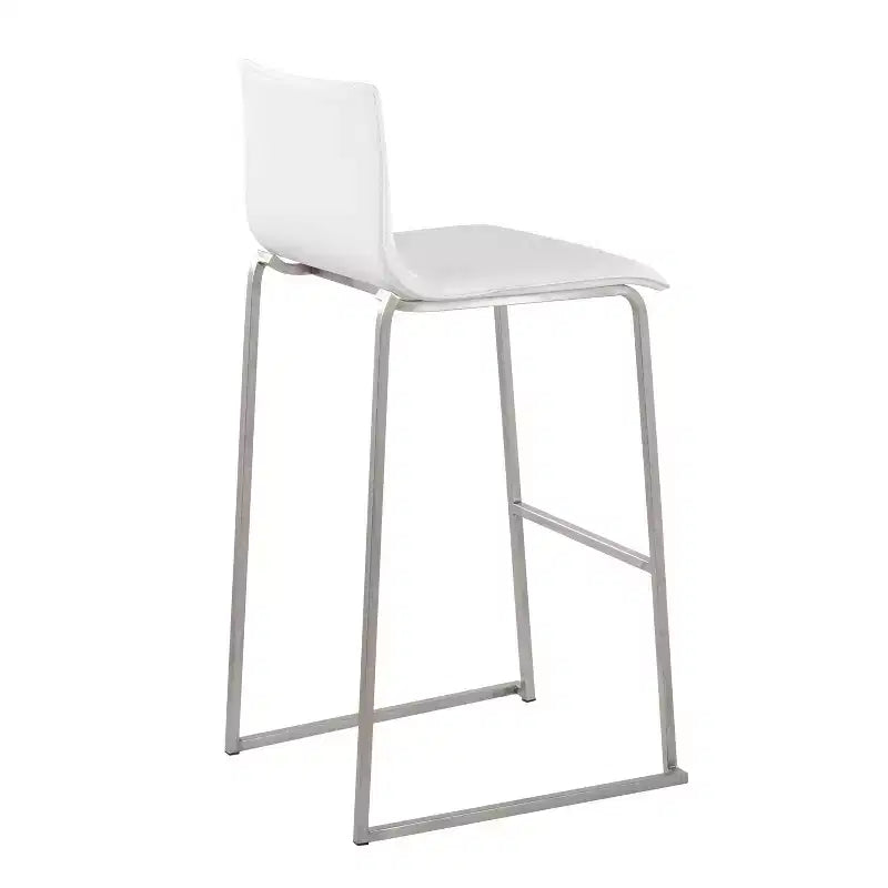 Ensemble de 2 tabourets de bar rembourrés Mara en acier inoxydable - Lumisource