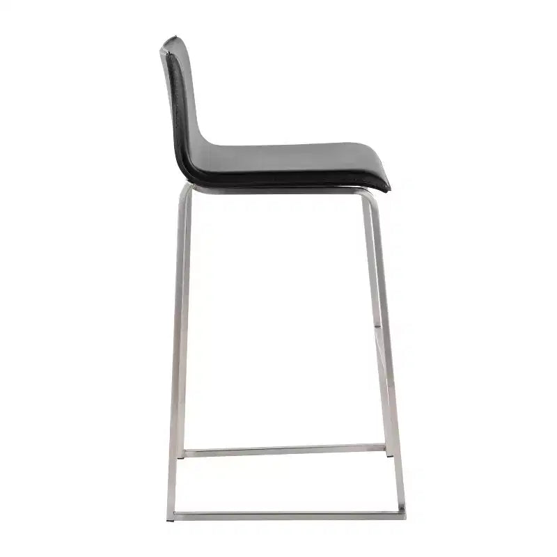 Ensemble de 2 tabourets de bar rembourrés Mara en acier inoxydable - Lumisource
