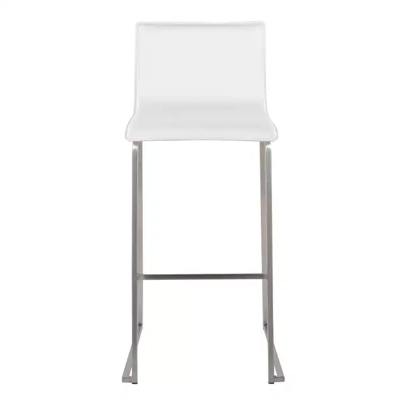 Ensemble de 2 tabourets de bar rembourrés Mara en acier inoxydable - Lumisource