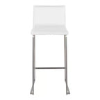 Ensemble de 2 tabourets de bar rembourrés Mara en acier inoxydable - Lumisource