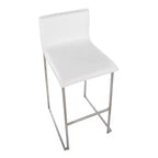 Ensemble de 2 tabourets de bar rembourrés Mara en acier inoxydable - Lumisource