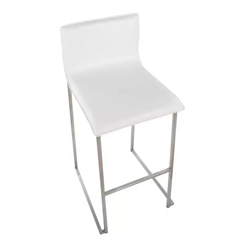 Ensemble de 2 tabourets de bar rembourrés Mara en acier inoxydable - Lumisource