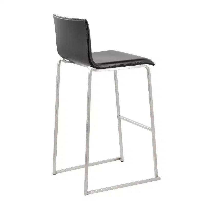 Ensemble de 2 tabourets de bar rembourrés Mara en acier inoxydable - Lumisource