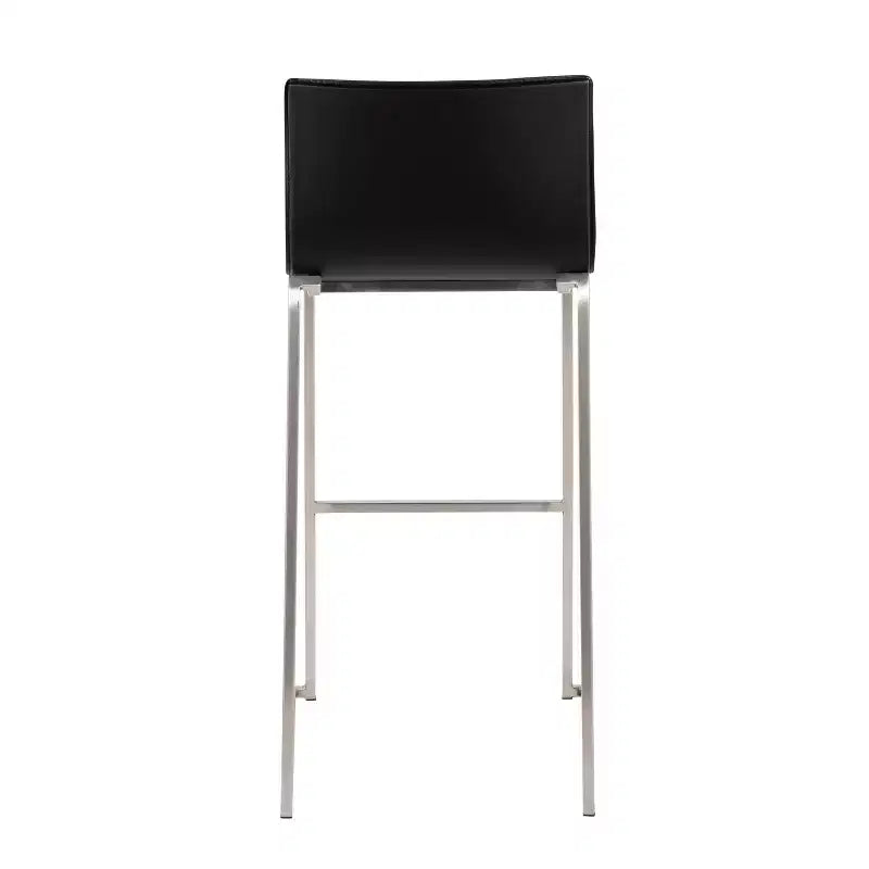 Ensemble de 2 tabourets de bar rembourrés Mara en acier inoxydable - Lumisource