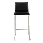 Ensemble de 2 tabourets de bar rembourrés Mara en acier inoxydable - Lumisource